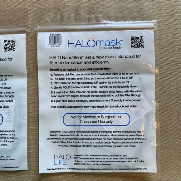 NEW Replacement HaloMask NanoFilter - Size Large - SEALED - Lot of 6 Filters - Picture 5 of 6